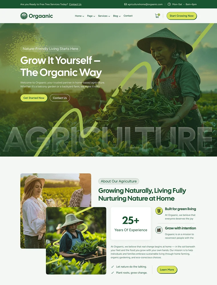 Agriculture template website pertanian