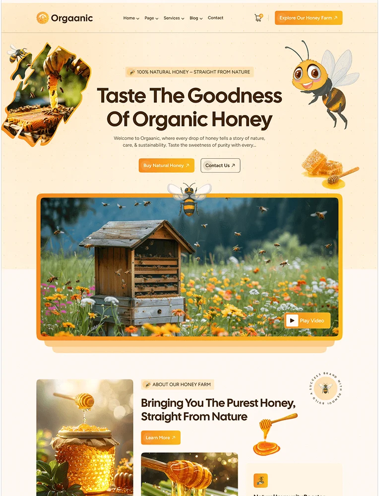 Honey Farm template website pertanian