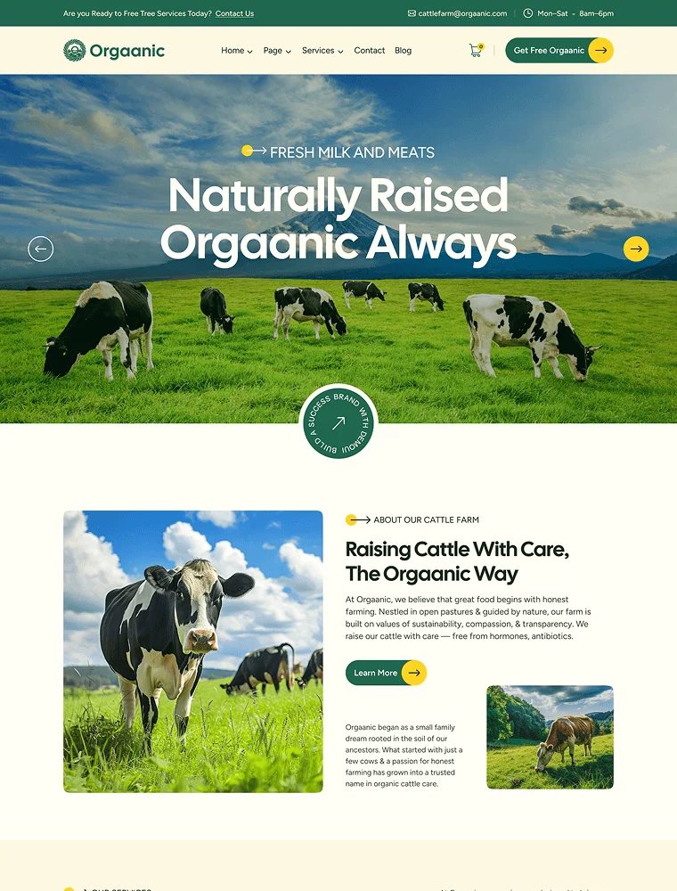 Cattle Farm template website pertanian
