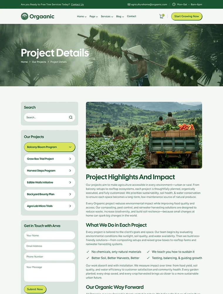 Inner Page 6 website pertanian